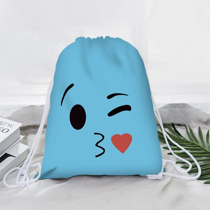 Kawaii/голубой Детский рюкзак с милым выражением 6 цветов доступны яркие милые