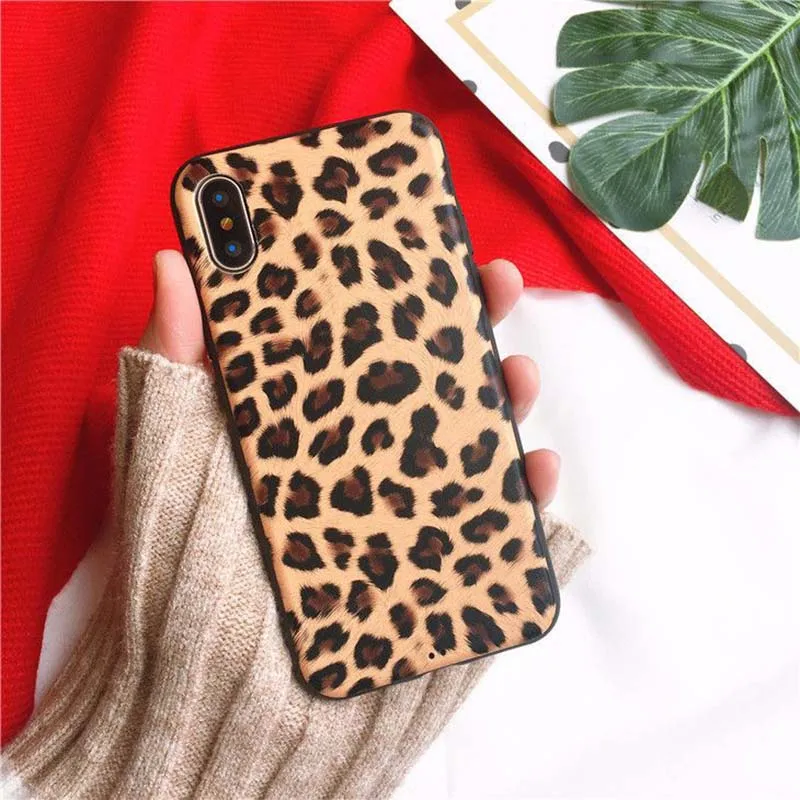 Чехол для телефона с леопардовым принтом iphone 7 8 Plus 6 6S X мягкий силиконовый чехол