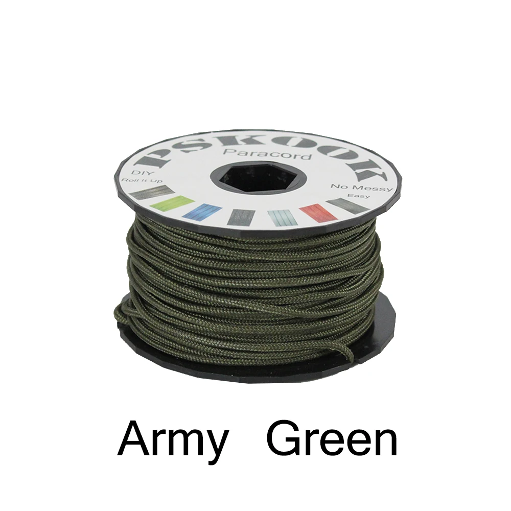 PSKOOK Стандарта Mil Тип я 3strand Core 100 футов(31 м) парашютный шнур Паракорд микро Тактический сматывания шнура на открытом воздухе Выживание