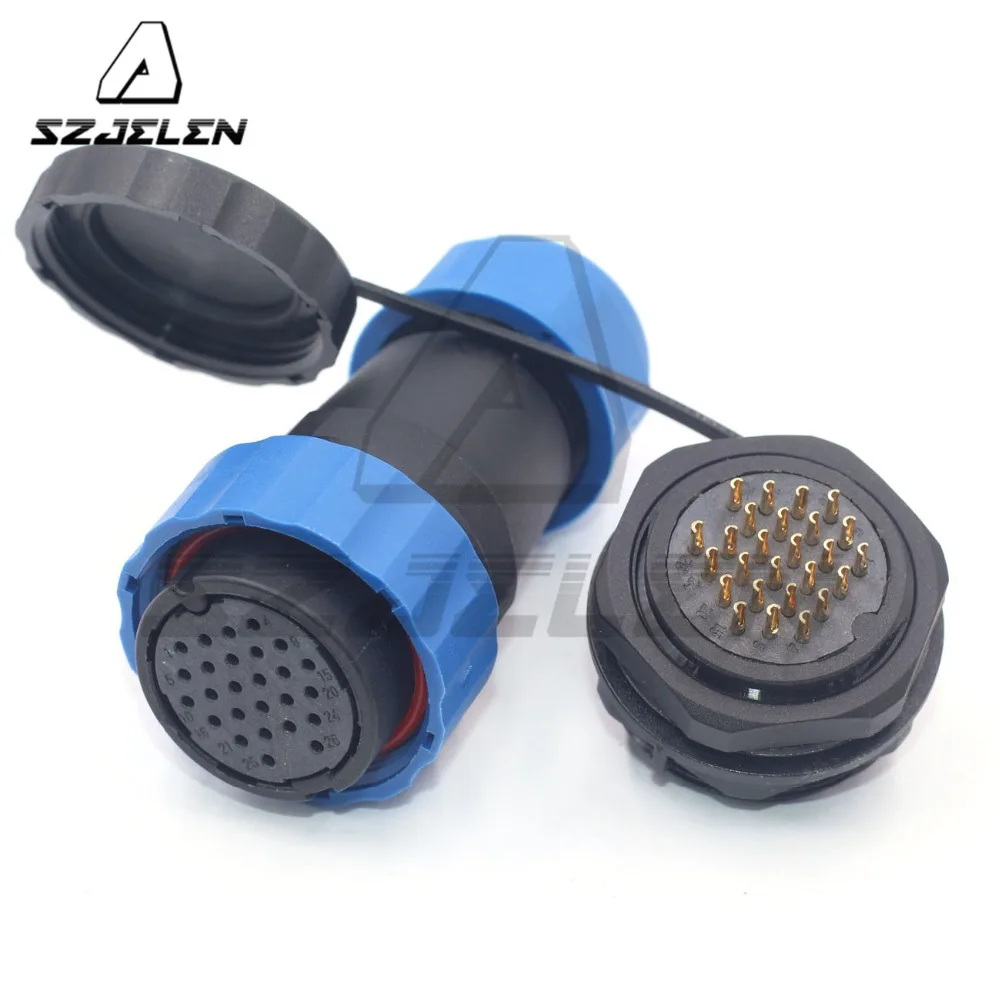 SD28TP-ZM 28mm 26pin Panel Waterproof Circular Connector IP67 Aviation Cable Male And Female on - Соединитель круглого панели 28 мм, 26 контактов, влагозащищенный, IP67, авиационный кабель, мужской и женский
