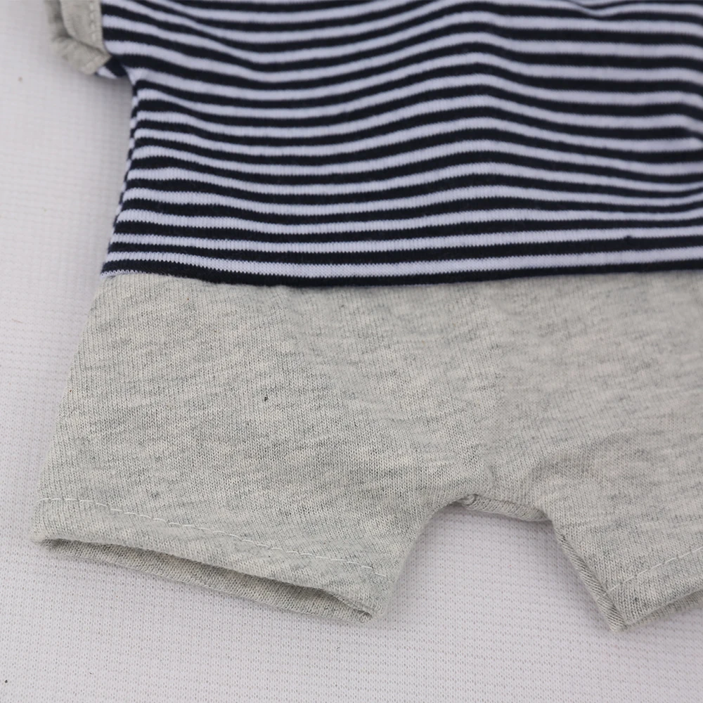 Одежда для кукол новорожденных NPKDOLL серая кукла шапка полосатая рубашка костюм