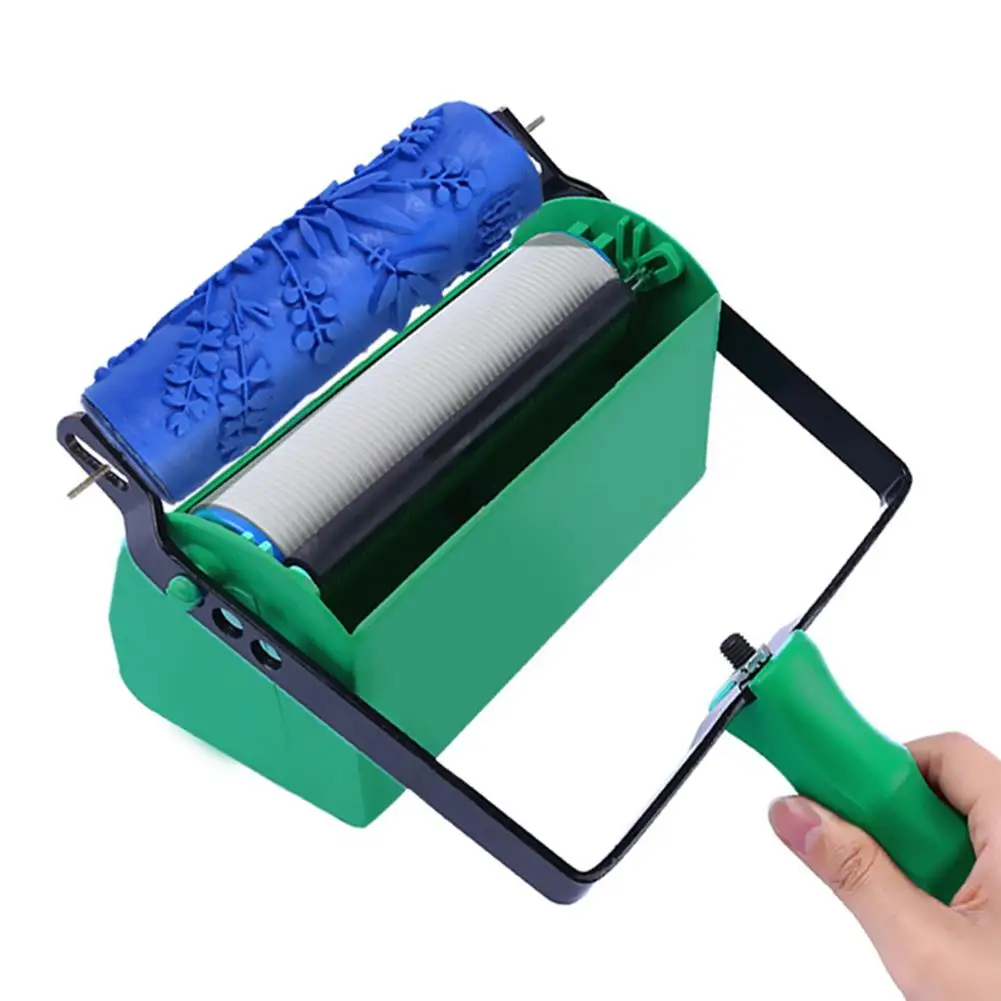 Горячая DIY " 3D цветок резиновые декоративные настенные картины ролик,, стены шаблон дизайн ролик, цветочный узор синий