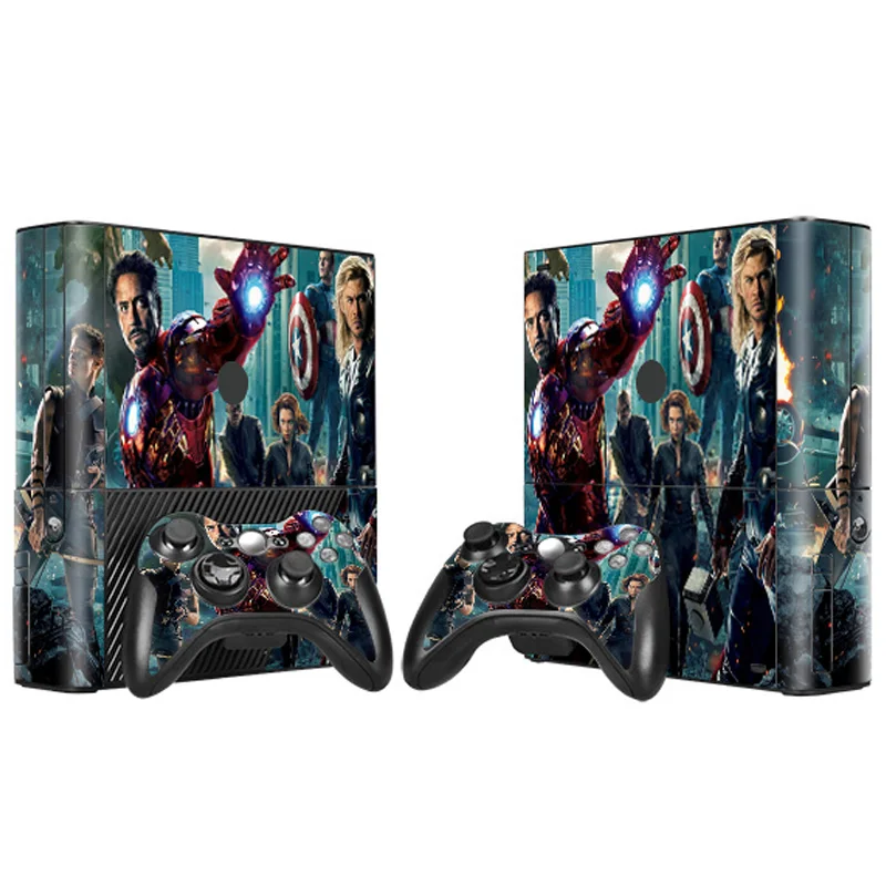 Кожаные наклейки для Xbox 360 E консоли и контроллера Скины наклейки s для Xbox360 E винил-Мстители Железный человек Капитан Америка