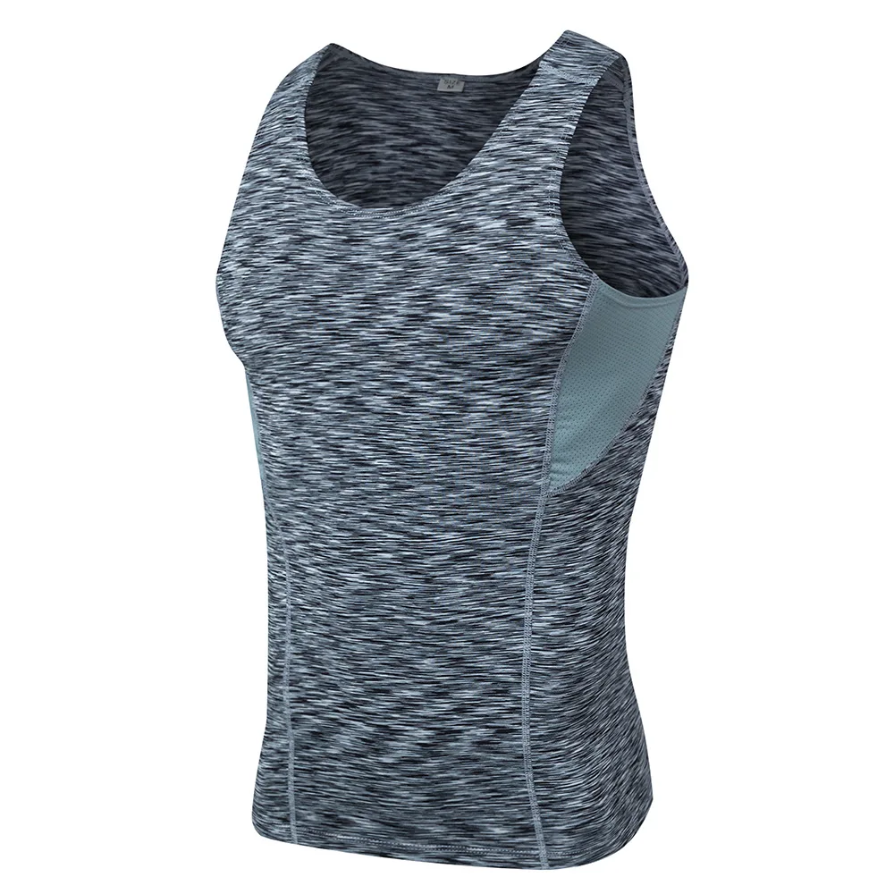Men Compression Sweatshirts Stretch Quickly Dry Tights Sleeveless T-shirts Tank Top Running Jogging Fitness Gym Athletic Vest | Спорт и