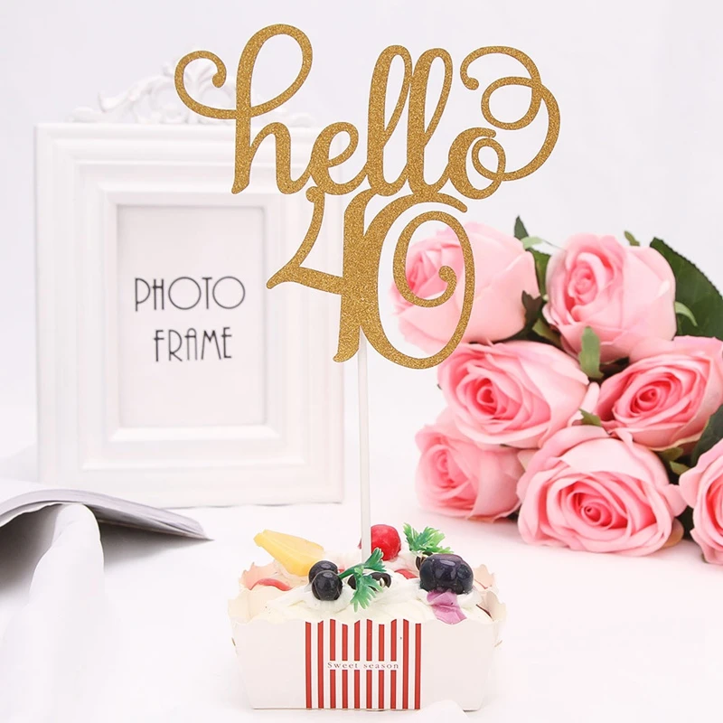 1 шт. Hello 21 30 40 50 60 украшения для торта на день рождения топперы 5 стилей флаг кексов