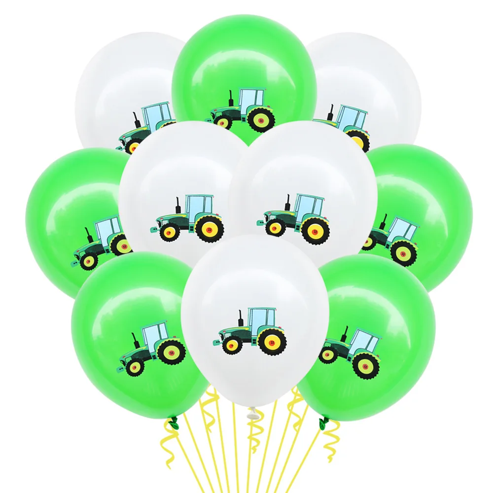 10 шт. конструктор экскаватор латексные воздушные шары желтый белый зеленый