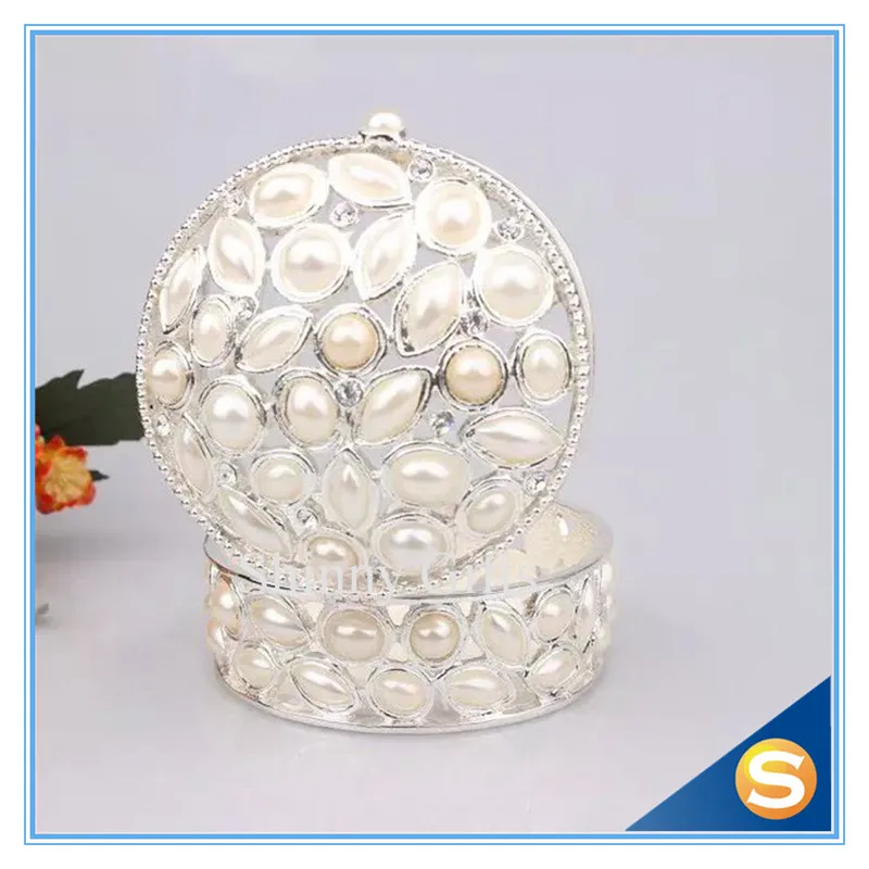 Винтажная коробка круглой формы новая эмалированная для оловянного кольца с