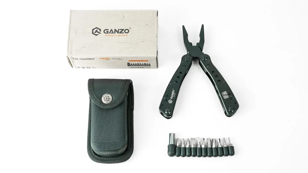 Ganzo G201B Черные Портативные складные многофункциональные плоскогубцы с длинным носом, нож для пилы, высококачественные оригинальные инструменты Ganzo