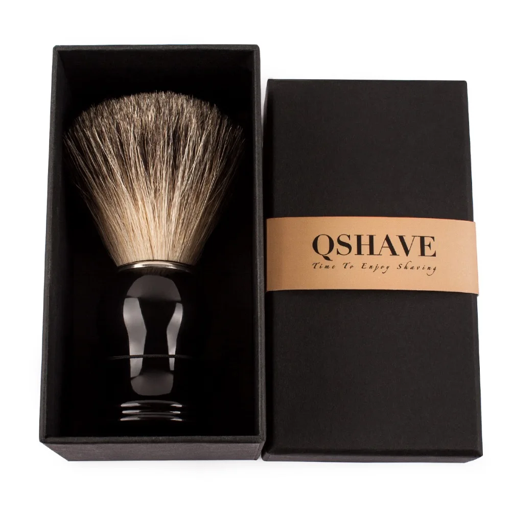 Qshave Man Pure Badger Hair Shaving Bracket, безопасная бритва с двойными краями, Классическая Безопасная бритва, 11,5 см x 5,2 см