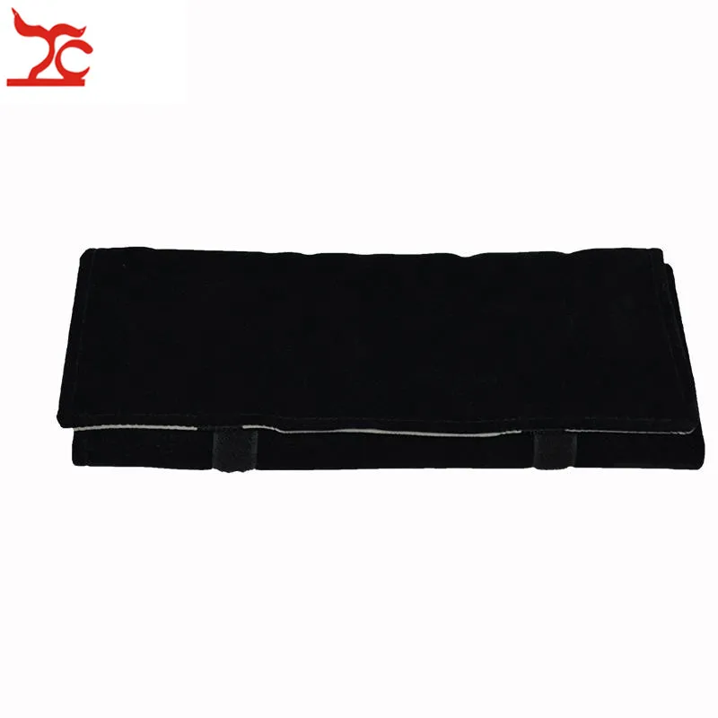 Direct Sale Black Velvet Jewelry Display Roll Case Folding Travel Storage Organizer Pouch Portable 60 Hooks Pendant Holder Bag | Украшения