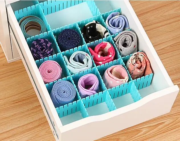 

8PCS/SET DIY Tidy Plastic Grid Drawer Divider Container underwear socks spices jewelry Storage Organizer Home Cleaning Organizer