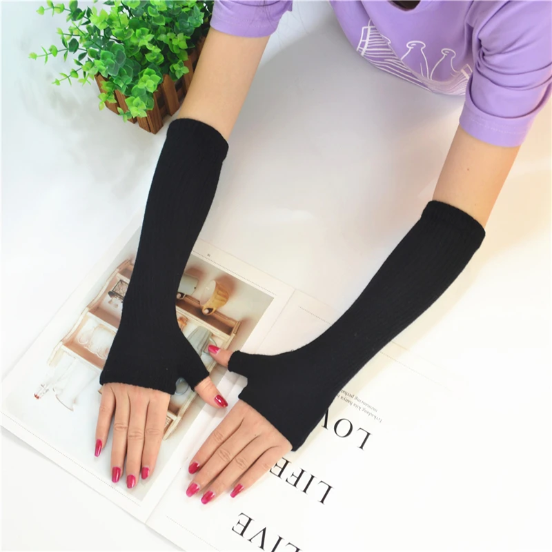 Women Summer UV Arm Warmers Set Solid Color No Toe Sunscreen Cotton Driving Protection Elastic Long Sleeve | Аксессуары для одежды