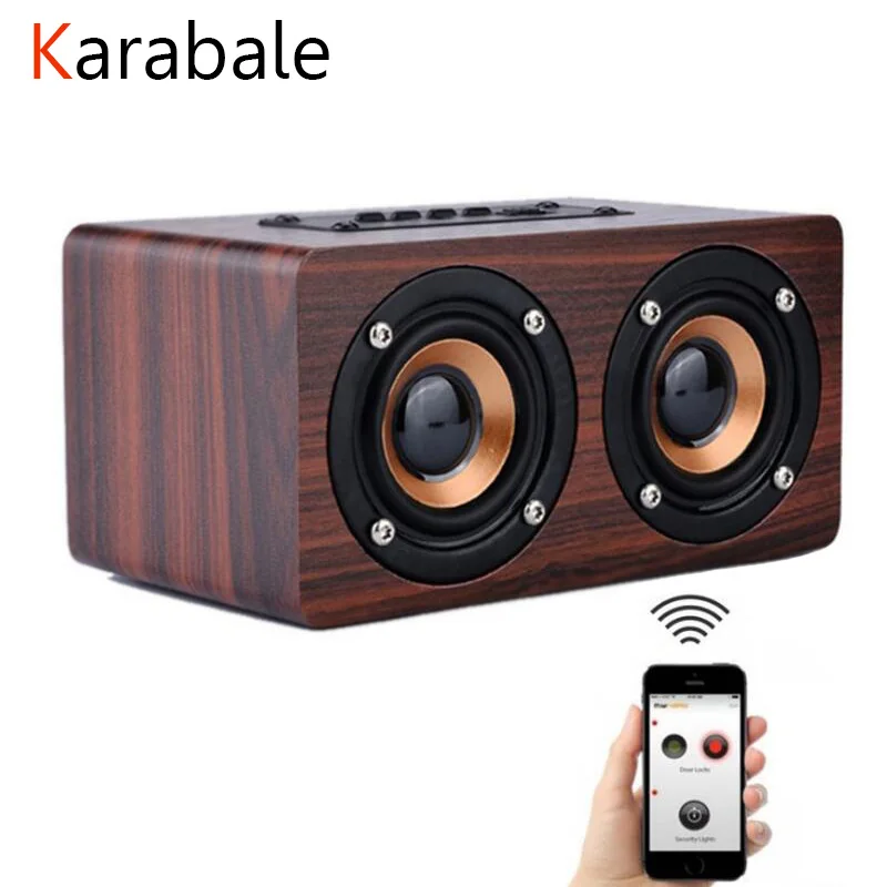 Портативный HiFi Деревянный беспроводной Bluetooth ударный динамик Bass Altavoz TF caixa de som