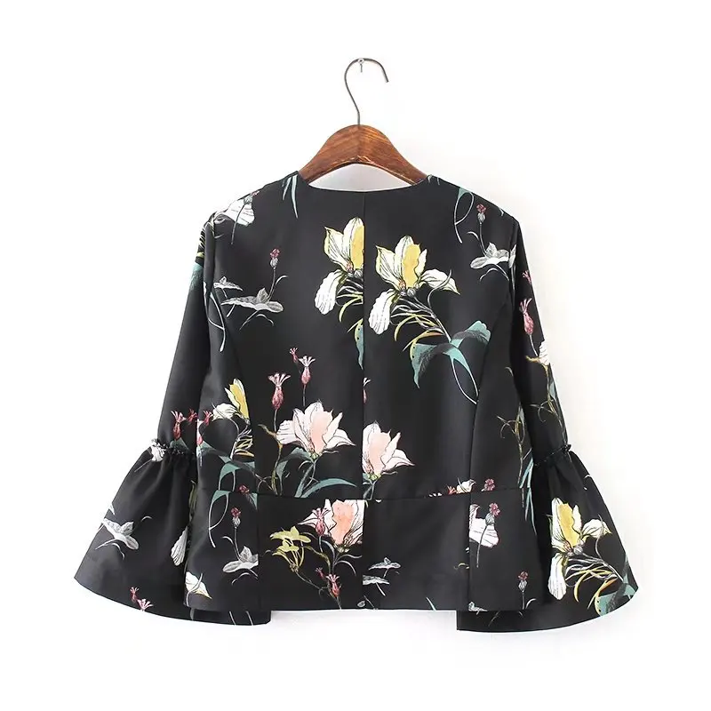Новое поступление Цветочный принт верхняя одежда Пальто и пуховики Для женщин