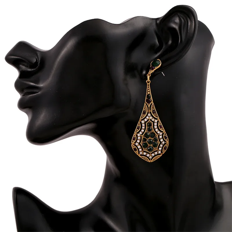 Europe &amp America Earrings For Women Classic Imitation Crystal Earings Anniversary Wedding Party Big Water Drop Brincos | Украшения и