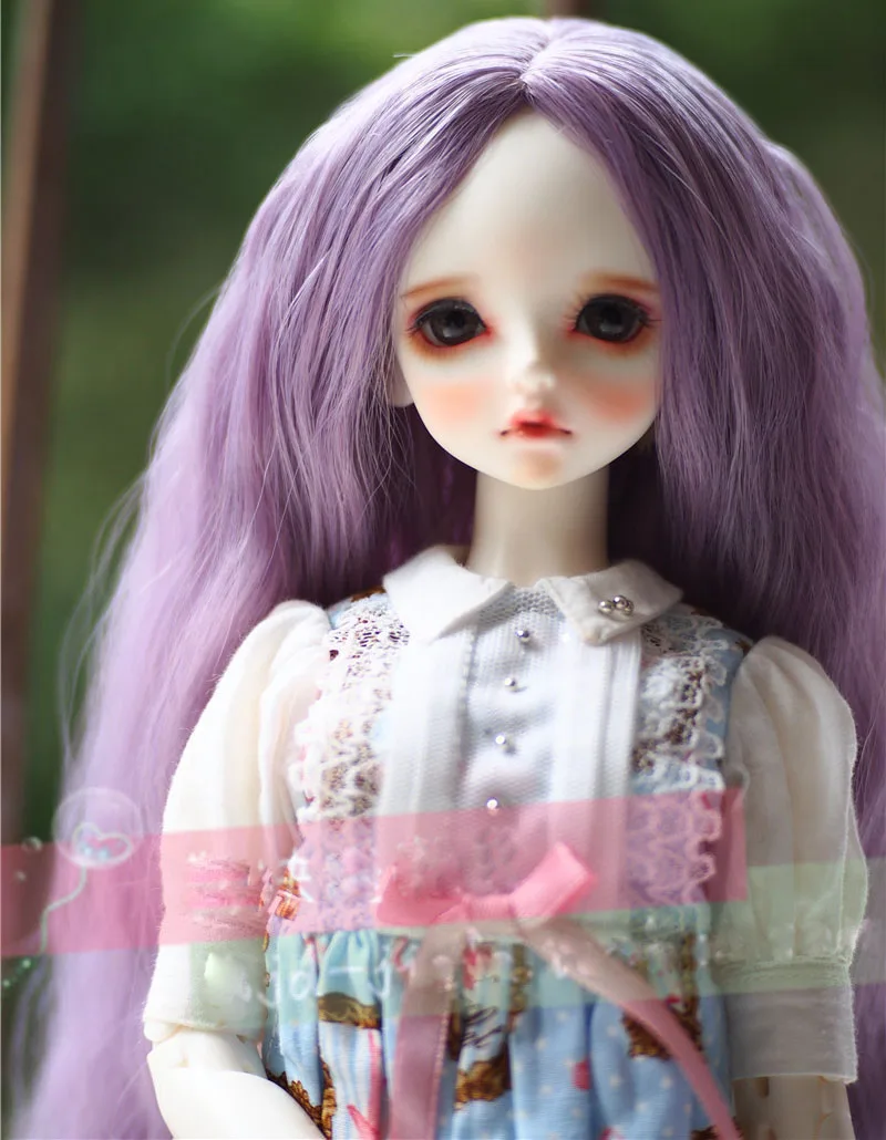 Парик для куклы Bjd SD высокая температура шарнирной 1/3 1/4 фиолетовые цвета