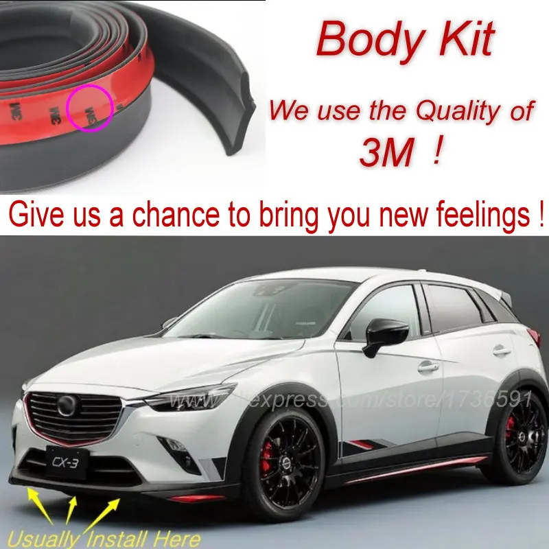 

Bumper Lip Deflector Lips For Mazda CX3 CX-3 CX 3 Akari 2015 Front Spoiler Skirt For Auto to Car Tuning View / Body Kit / Strip