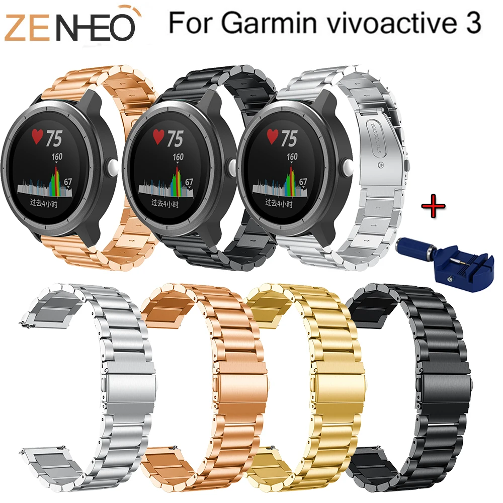 Wristband For Garmin vivoactive 3 Metal Stainless Steel Strap Replacement Bracelet Watch Band vivoactive3 Watchband | Аксессуары для