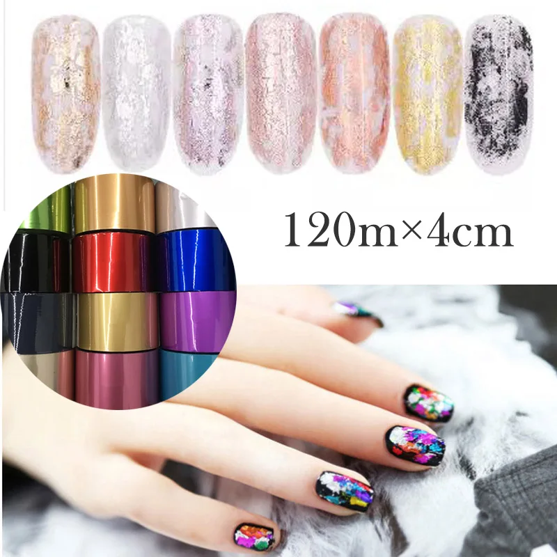 Голографическая матовая Фольга для ногтевого дизайна 120 м * 4 см|Стикеры и