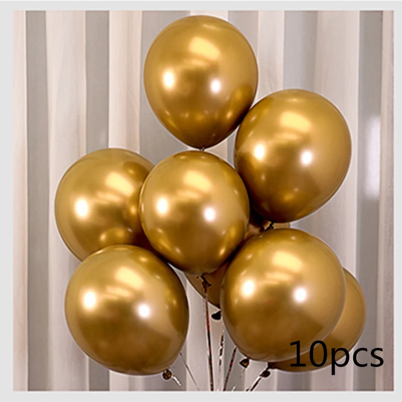 10pcs Рубиновые красные блестящие латексные шары с жемчугом, хромированные металлические конфетти золотого цвета, Свадебные вечерние украшения на День святого Валентина - Цвет: 10pcs