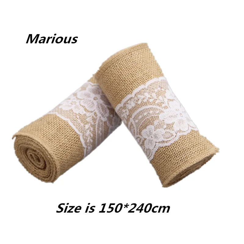 50 шт. Кружевное Свадебное Украшение бант из льна для стула 15*240 см