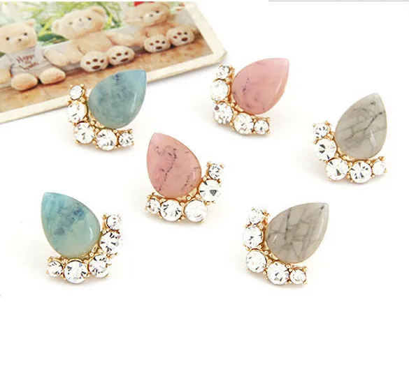 Серьги-гвоздики Kymyad золотого цвета с камнем кошачий глаз женские бижутерия