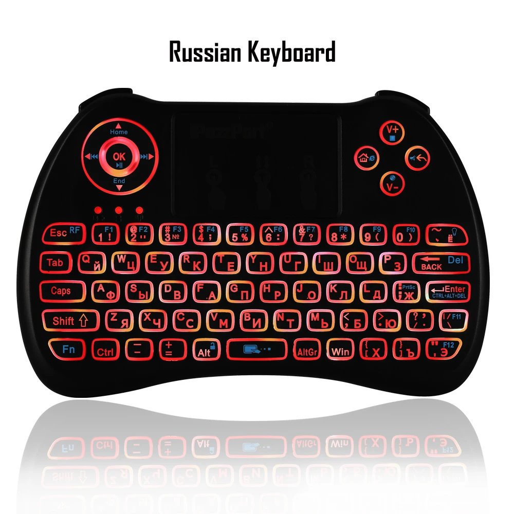 iPazzPort Russian/French/Spanish/German 3 colours Backlight Wireless Mini Keyboard Mouse for Android TV box/Raspberry Pi/ HTPC | Компьютеры