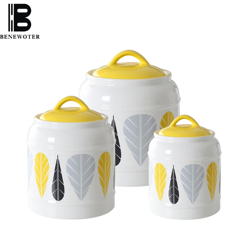 Творческий Керамика Чай банок высокое Ёмкость запечатанных канистры Миксер для