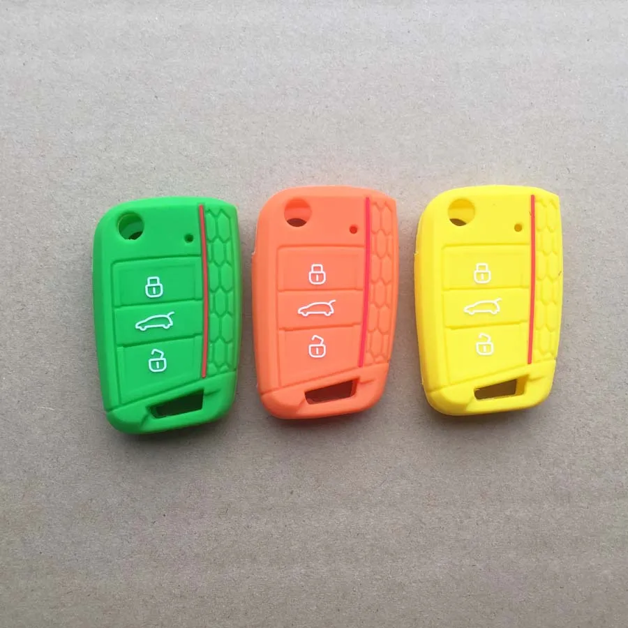 10 шт. 9 цветов автомобильный силиконовый чехол для ключей VW golf 7 GTE GTD GTI MK7 POLO 2015 2016