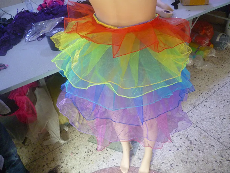 Летний стиль 2019 Женская юбка короткая мини Радужная красочная Милая Сексуальная