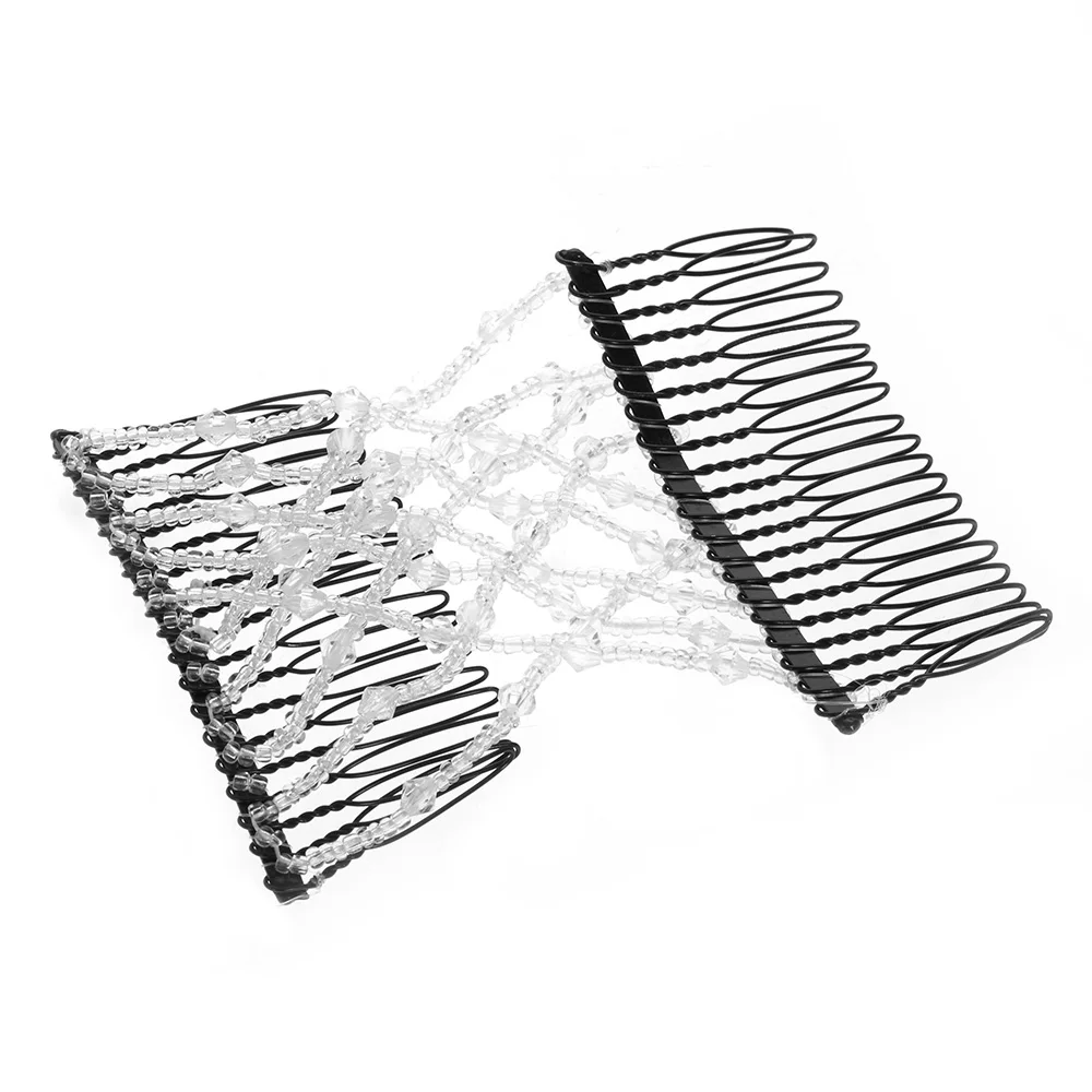 2 шт. эластичные двойные расчески для волос стеклянные бусины|hair accessories|hair insertionhair