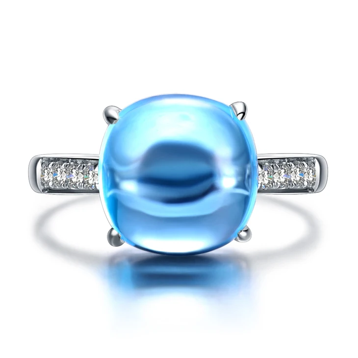 ZOCAI 2014 Новое поступление синий Секрет 7 0 CT натуральный топаз с 12 ct настоящий