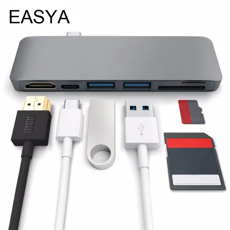 Оптовая продажа 10 шт./лот USB C концентратор с совместимому HDMI адаптер для Samsung Dex SD/TF