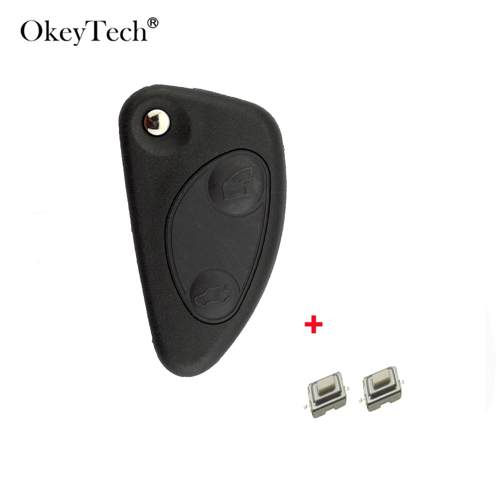 

OkeyTech 2/3 Button New Style Replacement Remote Car Key Shell For Alfa Romeo 147/156/166 GT Flip Folding Key Case Micro Switch