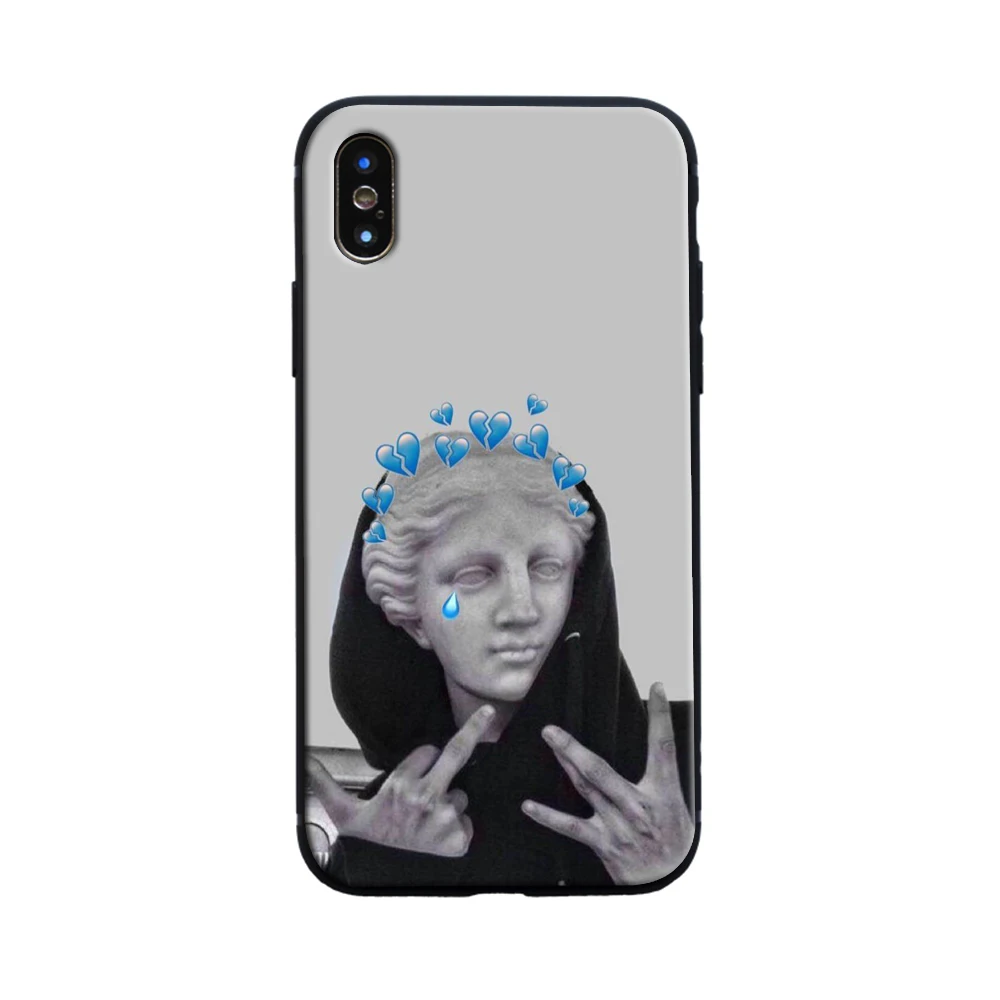 XIAOCHENGGUI Мона Лиза арт Давид линии черный мягкий чехол для телефона для iPhone 8 7 6 6S Plus X XS MAX 5 5S XR 11 pro max чехлы - Цвет: 6 soft case