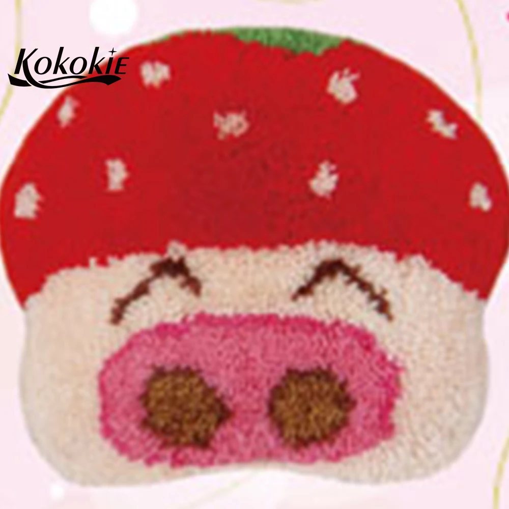 Diy ковер крюк-карабин комплект коврика с рисунком свиньи коврик handwerken knooppakket