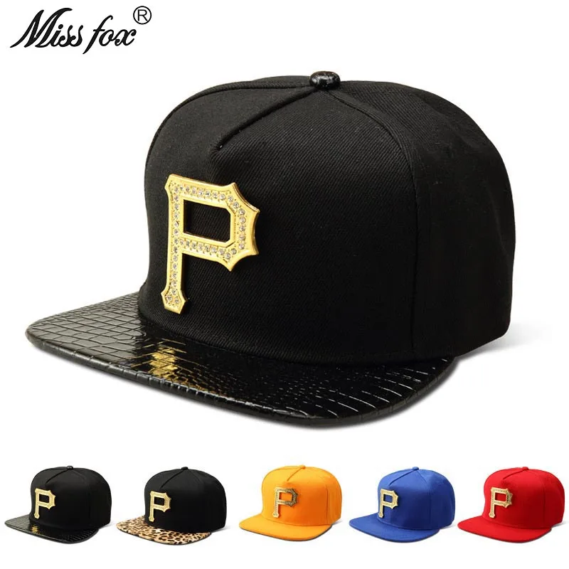 Шапка Missfox мужская с кристаллами Кепка в стиле хип хоп плоскими полями узором под