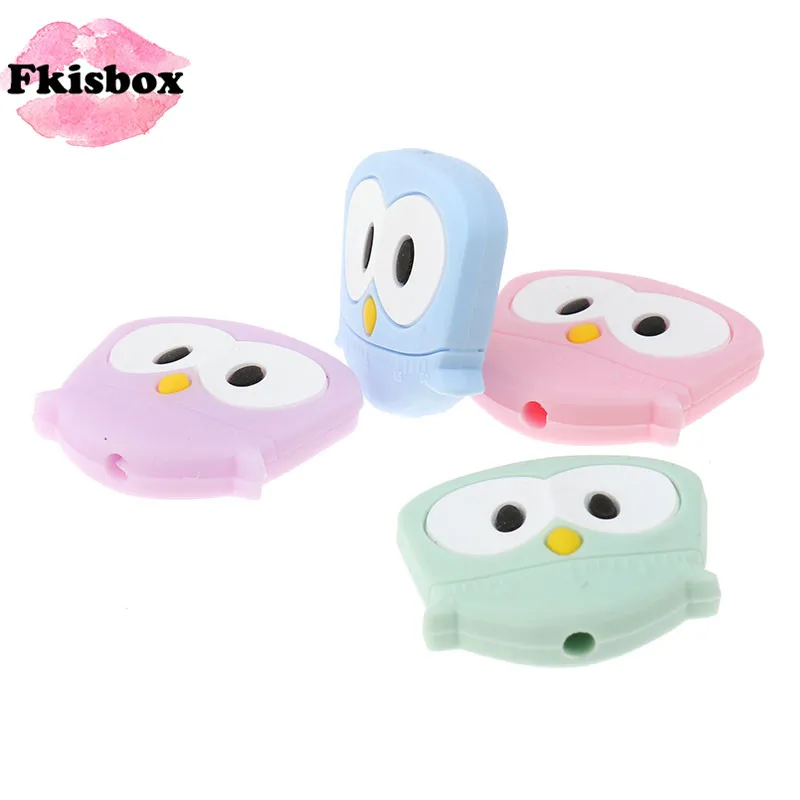 Fkisbox20 шт. силиконовый Прорезыватель для зубов с совами животными силиконовая