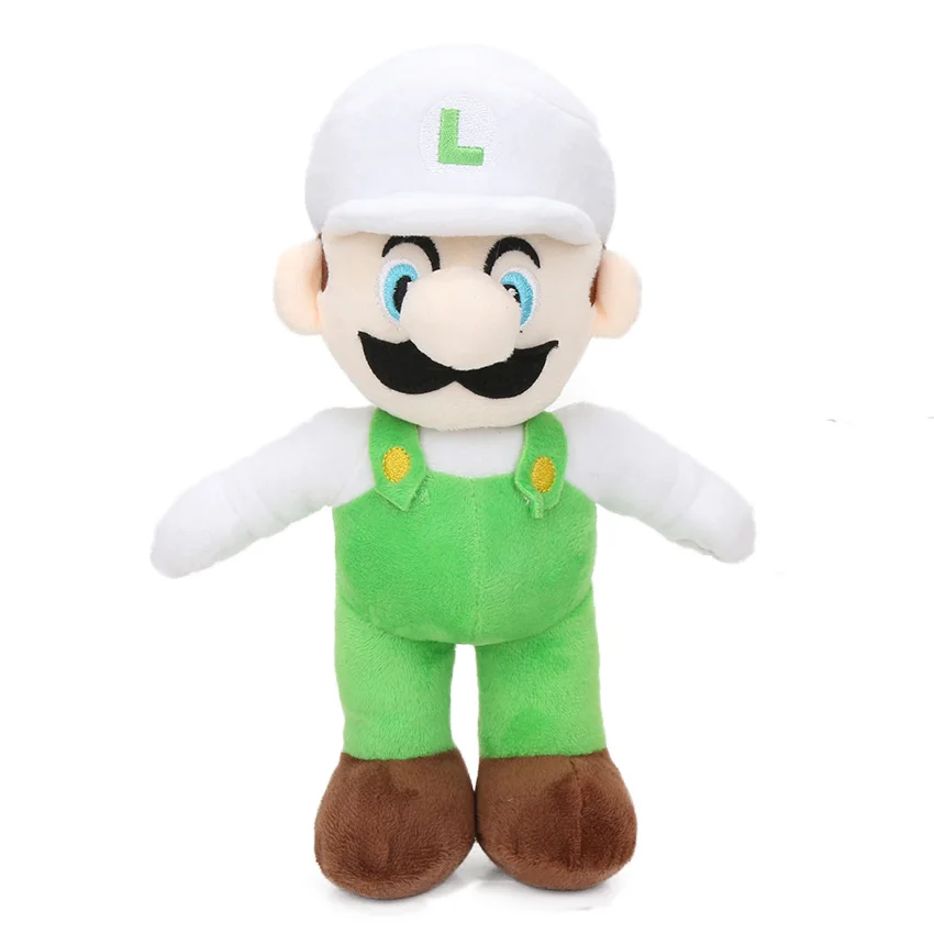 25cm white hat Luigi Игра 25 см Super Mario Bros Luigi Йоши, мягкая плюшевая игрушка фигурка Косплей Runing Yoshi животные куклы игрушки peluches bebe - Цвет: 25cm white hat Luigi