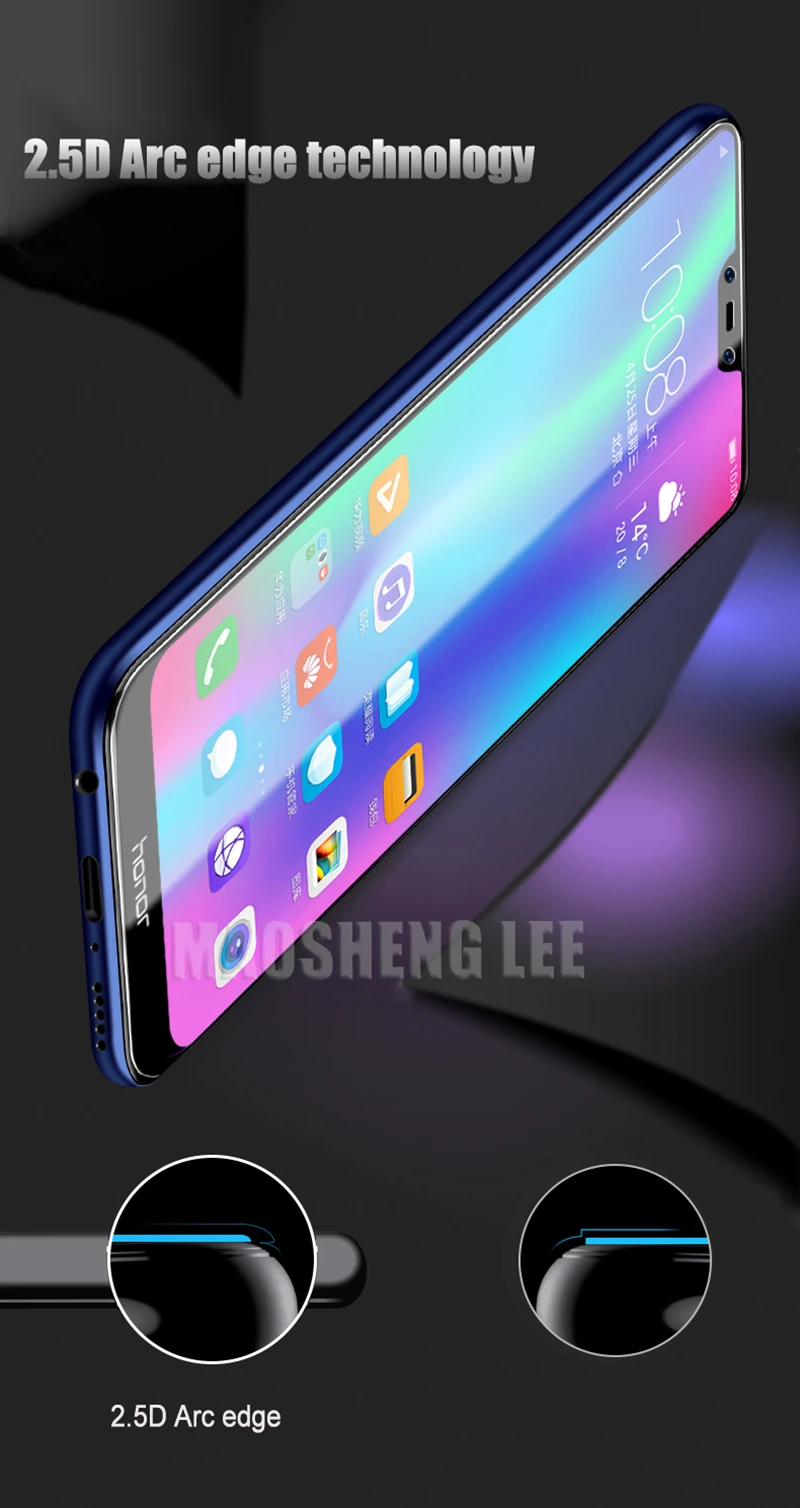 2 шт./лот, полностью закаленное стекло для huawei honor 8C, защита экрана, анти-Blu-ray, закаленное стекло для huawei honor 8c, стеклянная пленка