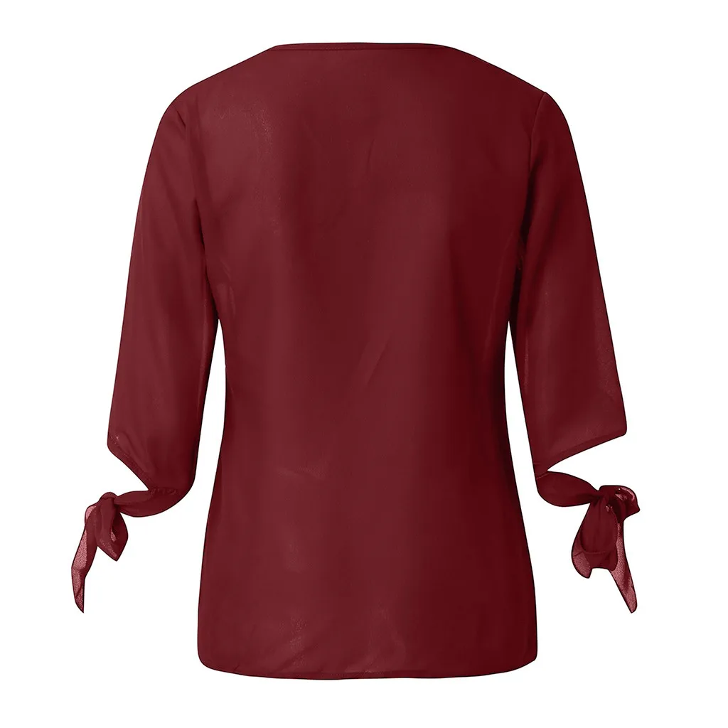 Женская футболка женская мода v образный вырез повседневная цветная длинный