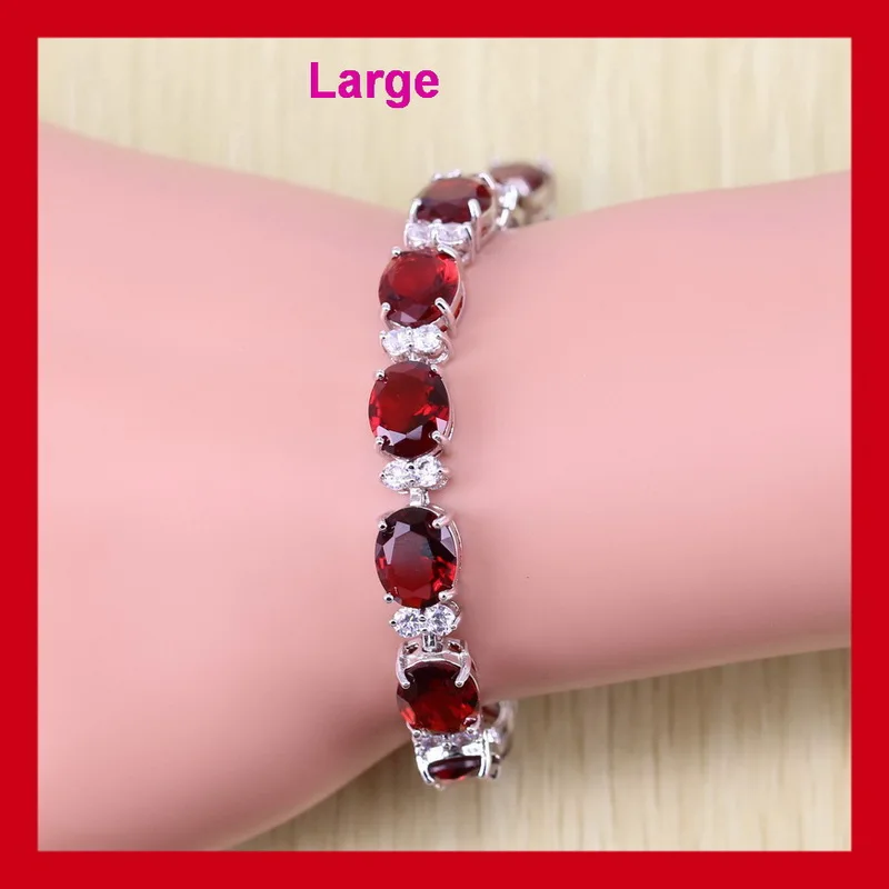 Харизматический красный гранат женский серебряный браслет Привлекательный