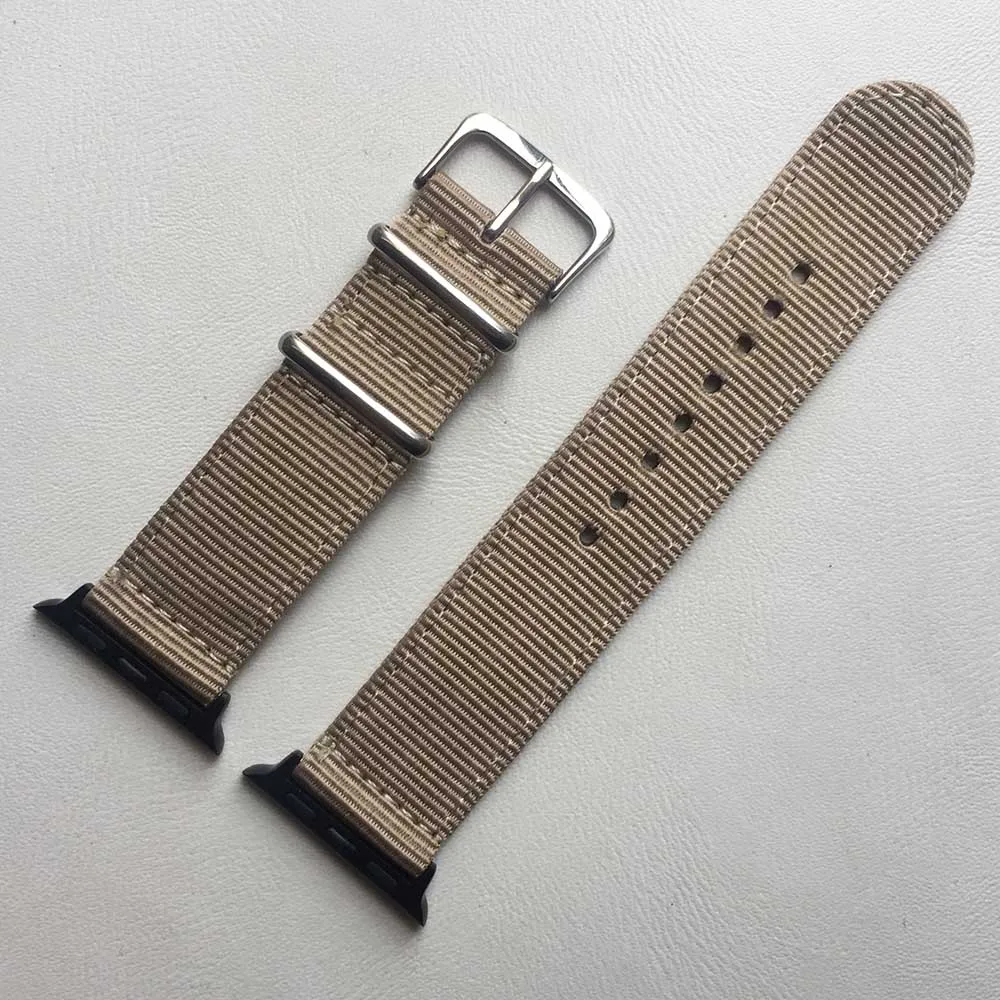 Нейлоновый спортивный ремешок для часов Apple Watch Series 4 42 мм 38 iwatch 1 2 3 40 44 черный