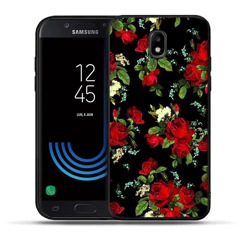 Чехол с цветами розы для Samsung Galaxy J3 J5 J7 2016 2017 чехол телефона J2 Prime G530 j4 J6 Plus 2018 Funda Coque