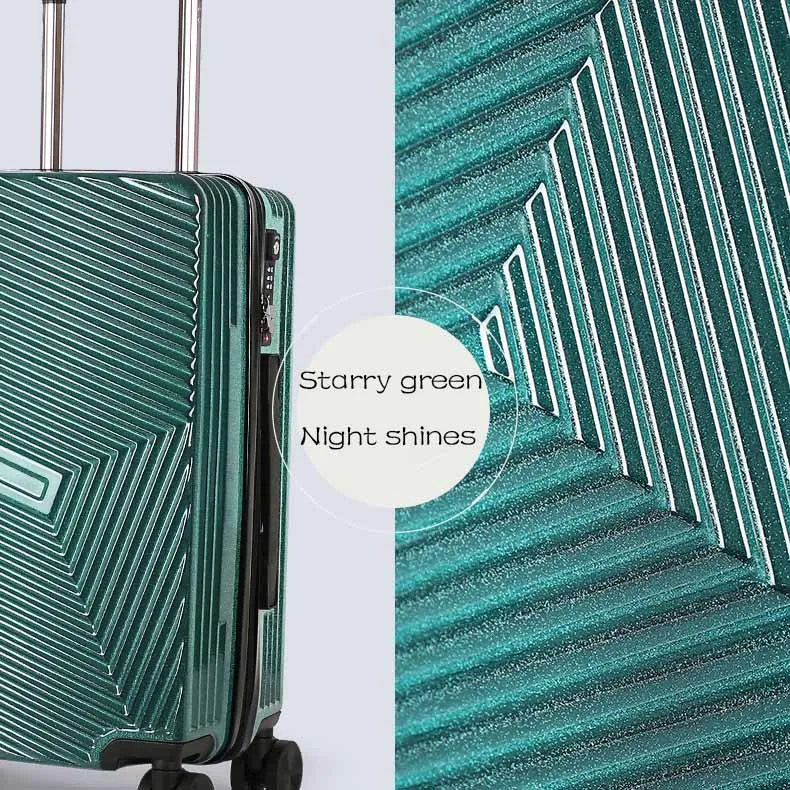 Starry green SEABIRD 2" 24" алюминиевый каркас чемодан на колесиках для путешествий Spinner Carry On Cabin Rolling Hardside чемодан - Цвет: Starry green