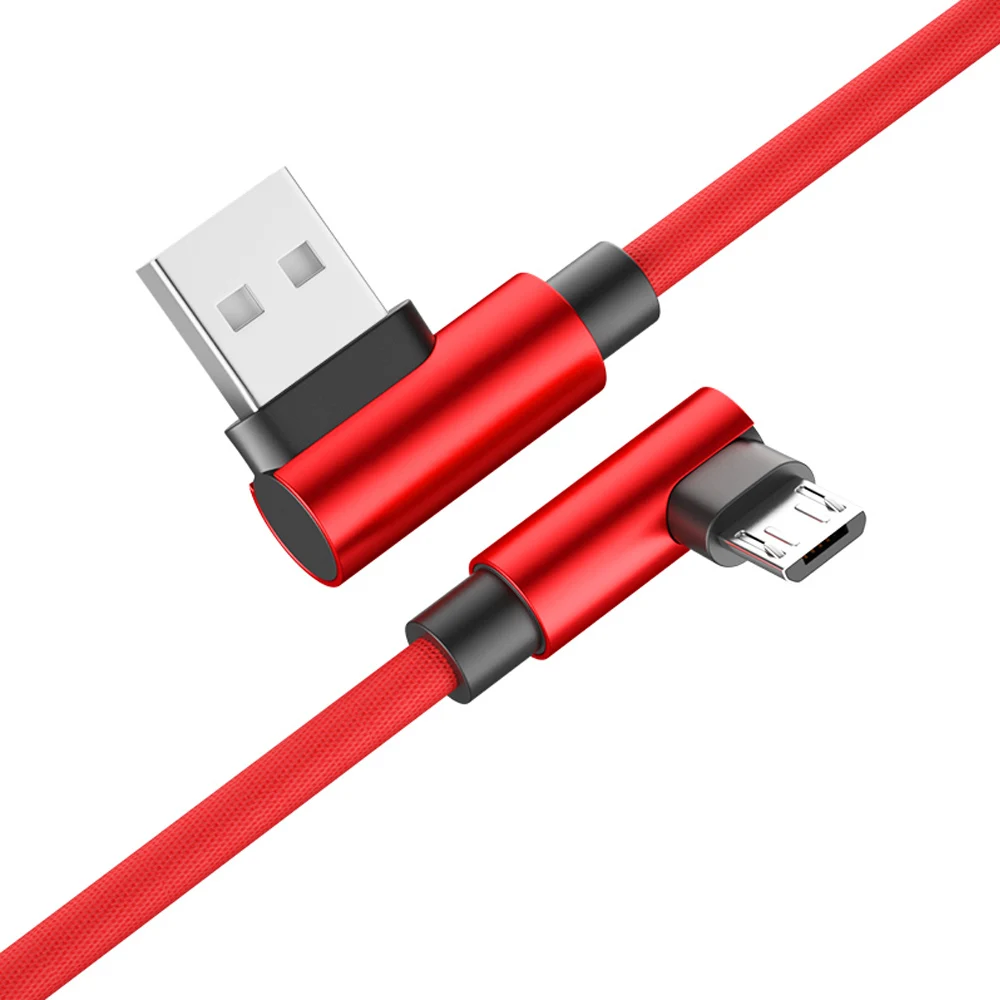 USB Micro зарядный кабель 90 градусов для телефона Android зарядное устройство 5v2.4a xiaomi