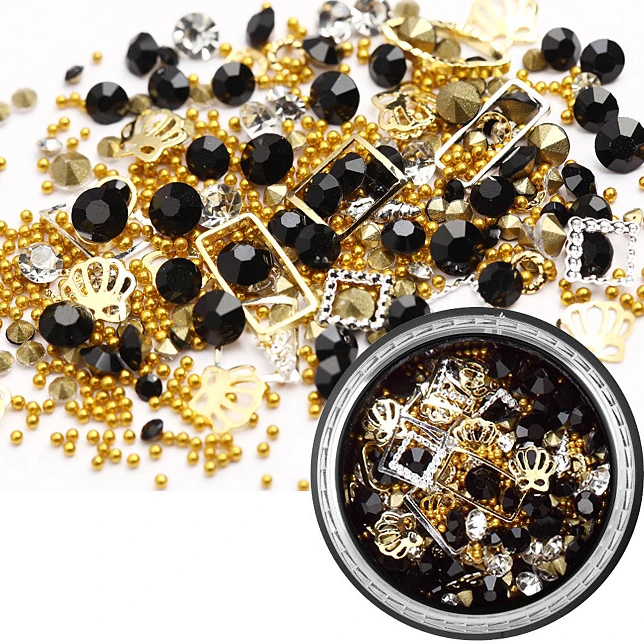 1 коробка украшения для дизайна ногтей стразы 3D хрустальные камни УФ смола