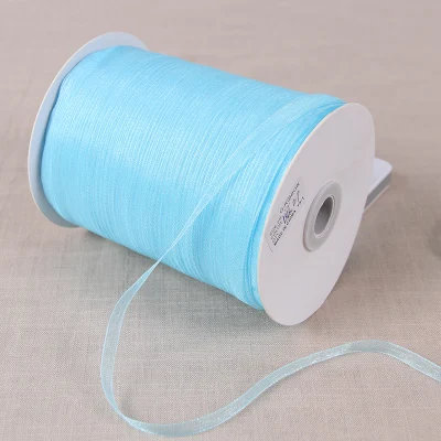 Шифоновая лента из органзы светло-голубого цвета украшение сделай сам для