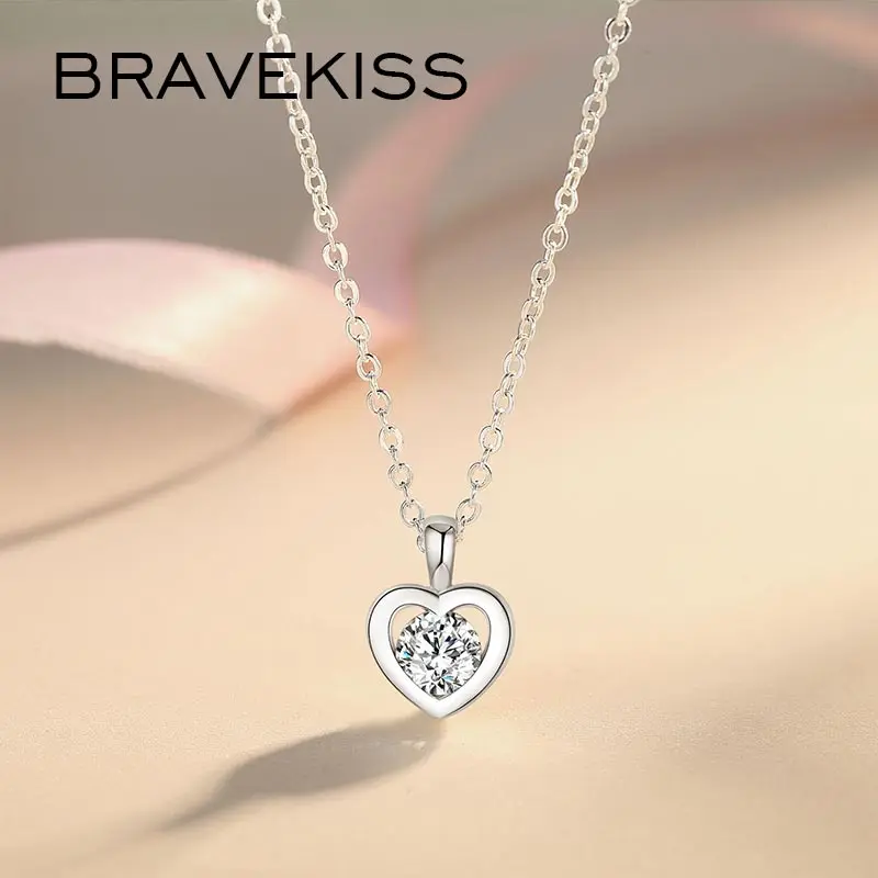 Женские Подвески с длинной цепочкой BRAVEKISS ожерелья и подвески в виде сердца