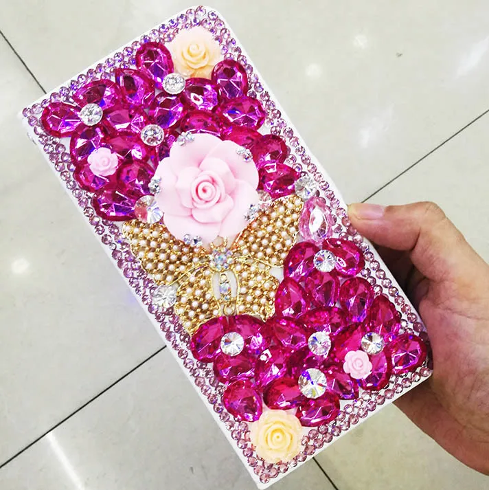 Кожаные чехлы-бумажники для Samsung Galaxy J5 j530 J3 J7 J4 J6 Plus J8 - Цвет: megenta butterfly L